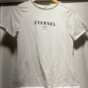 River Island Eternal Slogan Crew Neck T-Shirt US 6 UK 10